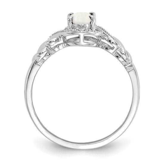 10K Gemstone and Diamond Ring