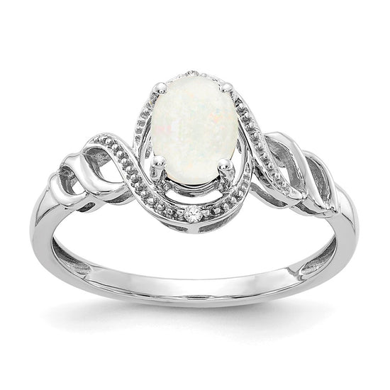 10K Gemstone and Diamond Ring
