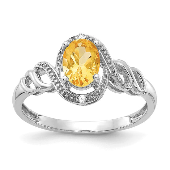 10K Gemstone and Diamond Ring