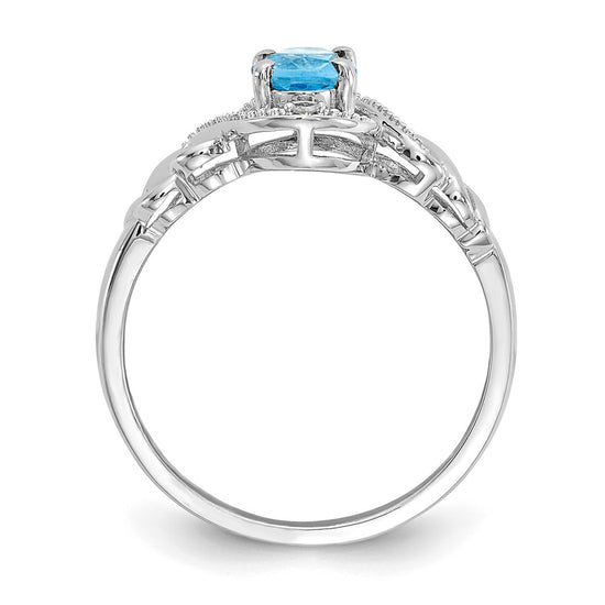 10K Gemstone and Diamond Ring
