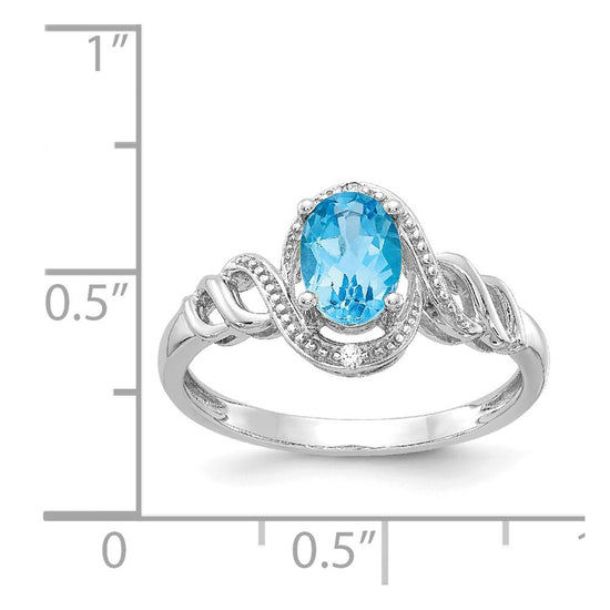 10K Gemstone and Diamond Ring