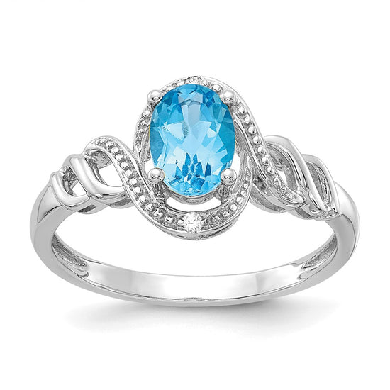 10K Gemstone and Diamond Ring