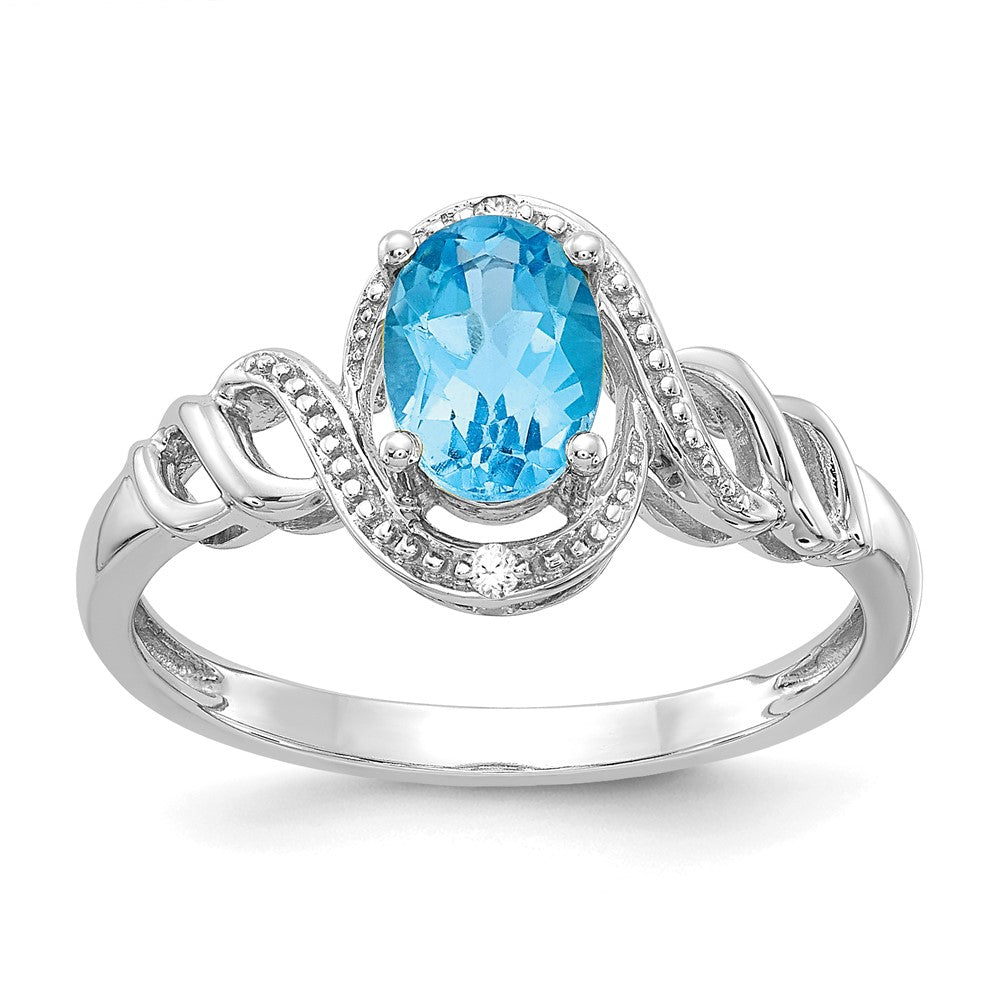10K Gemstone and Diamond Ring