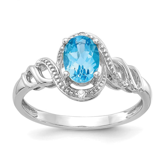 10K Gemstone and Diamond Ring