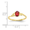 10k Polished 6x4mm Oval Genuine January/ Garnet Birthstone Size 7 Ring