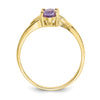 10k Polished 6x4mm Oval Genuine February/ Amethyst Birthstone Size 7 Ring
