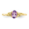 10k Polished 6x4mm Oval Genuine February/ Amethyst Birthstone Size 7 Ring