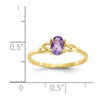 10k Polished 6x4mm Oval Genuine February/ Amethyst Birthstone Size 7 Ring