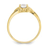 10k Polished 6x4mm Oval Genuine April/ White Topaz Birthstone Size 7 Ring