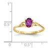 10k Polished 6x4mm Oval Genuine June/ Rhodolite Garnet Birthstone Size 7 Ring