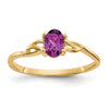 10k Polished 6x4mm Oval Genuine June/ Rhodolite Garnet Birthstone Size 7 Ring