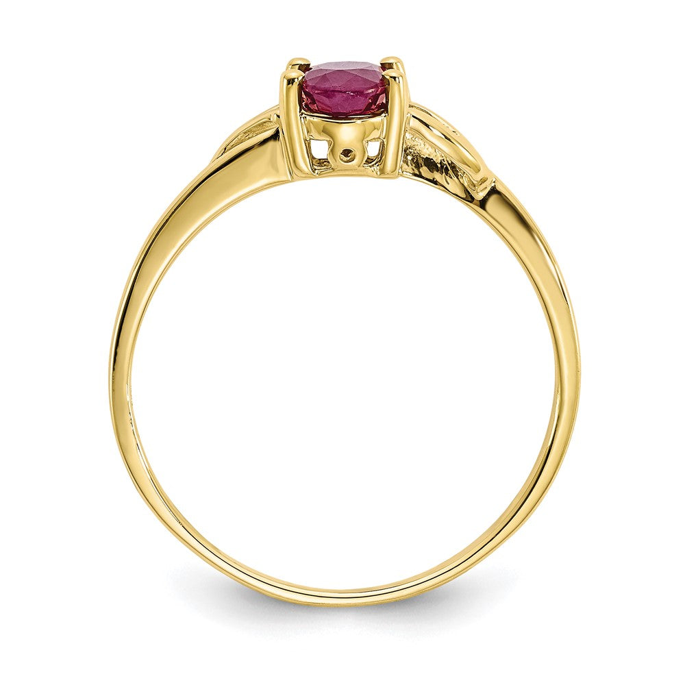 10k Polished 6x4mm Oval Genuine July/ Ruby Birthstone Size 7 Ring