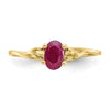 10k Polished 6x4mm Oval Genuine July/ Ruby Birthstone Size 7 Ring