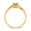10k Polished 6x4mm Oval Genuine August/ Peridot Birthstone Size 7 Ring