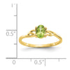 10k Polished 6x4mm Oval Genuine August/ Peridot Birthstone Size 7 Ring