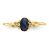 10k Polished 6x4mm Oval Genuine September/ Sapphire Birthstone Size 7 Ring