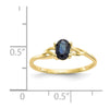 10k Polished 6x4mm Oval Genuine September/ Sapphire Birthstone Size 7 Ring