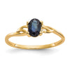 10k Polished 6x4mm Oval Genuine September/ Sapphire Birthstone Size 7 Ring