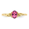 10k Polished 6x4mm Oval Genuine October/ Pink Tourmaline Birthstone Size 7 Ring