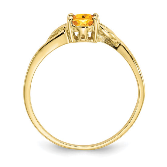 10k Polished 6x4mm Oval Genuine November/ Citrine Birthstone Size 7 Ring