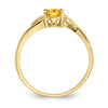 10k Polished 6x4mm Oval Genuine November/ Citrine Birthstone Size 7 Ring