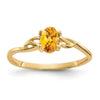 10k Polished 6x4mm Oval Genuine November/ Citrine Birthstone Size 7 Ring