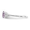 10k White Gold Polished 6x4mm Oval Genuine February/ Amethyst Birthstone Size 7 Ring