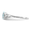 10k White Gold Polished 6x4mm Oval Genuine March/ Aquamarine Birthstone Size 7 Ring