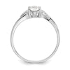 10k White Gold Polished 6x4mm Oval Genuine April/ White Topaz Birthstone Size 7 Ring