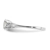 10k White Gold Polished 6x4mm Oval Genuine April/ White Topaz Birthstone Size 7 Ring