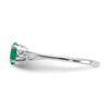 10k White Gold Polished 6x4mm Oval Genuine May/ Emerald Birthstone Size 7 Ring