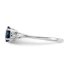 10k White Gold Polished 6x4mm Oval Genuine September/ Sapphire Birthstone Size 7 Ring