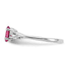 10k White Gold Polished 6x4mm Oval Genuine October/ Pink Tourmaline Birthstone Size 7 Ring
