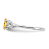 10k White Gold Polished 6x4mm Oval Genuine November/ Citrine Birthstone Size 7 Ring