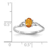 10k White Gold Polished 6x4mm Oval Genuine November/ Citrine Birthstone Size 7 Ring