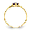 Genuine Birthstone Heart Ring — (02) February