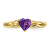 Genuine Birthstone Heart Ring — (02) February