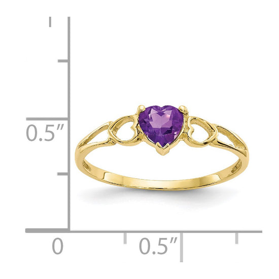 Genuine Birthstone Heart Ring — (02) February