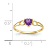 Genuine Birthstone Heart Ring — (02) February