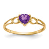 Genuine Birthstone Heart Ring — (02) February
