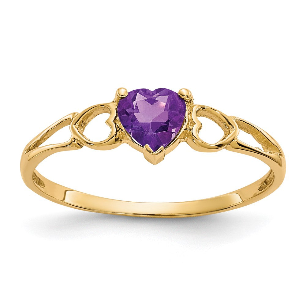 Genuine Birthstone Heart Ring — (02) February