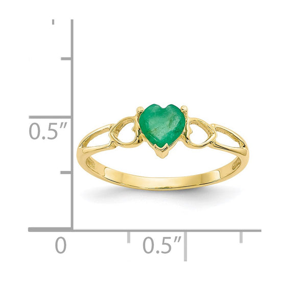 Genuine Birthstone Heart Ring — (05) May