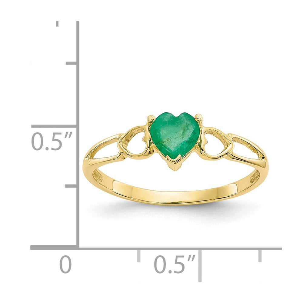 Genuine Birthstone Heart Ring — (05) May