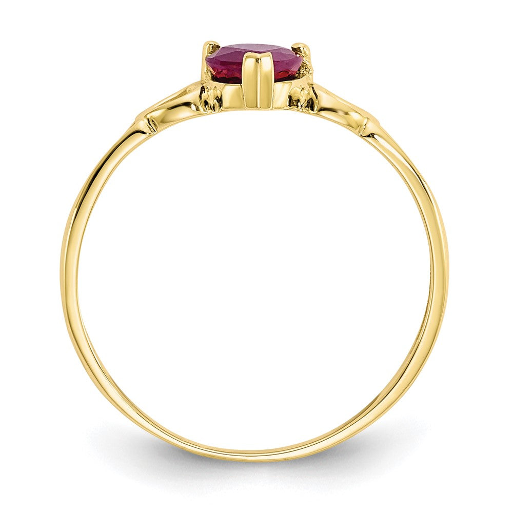 Genuine Birthstone Heart Ring — (07) July