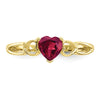 Genuine Birthstone Heart Ring — (07) July
