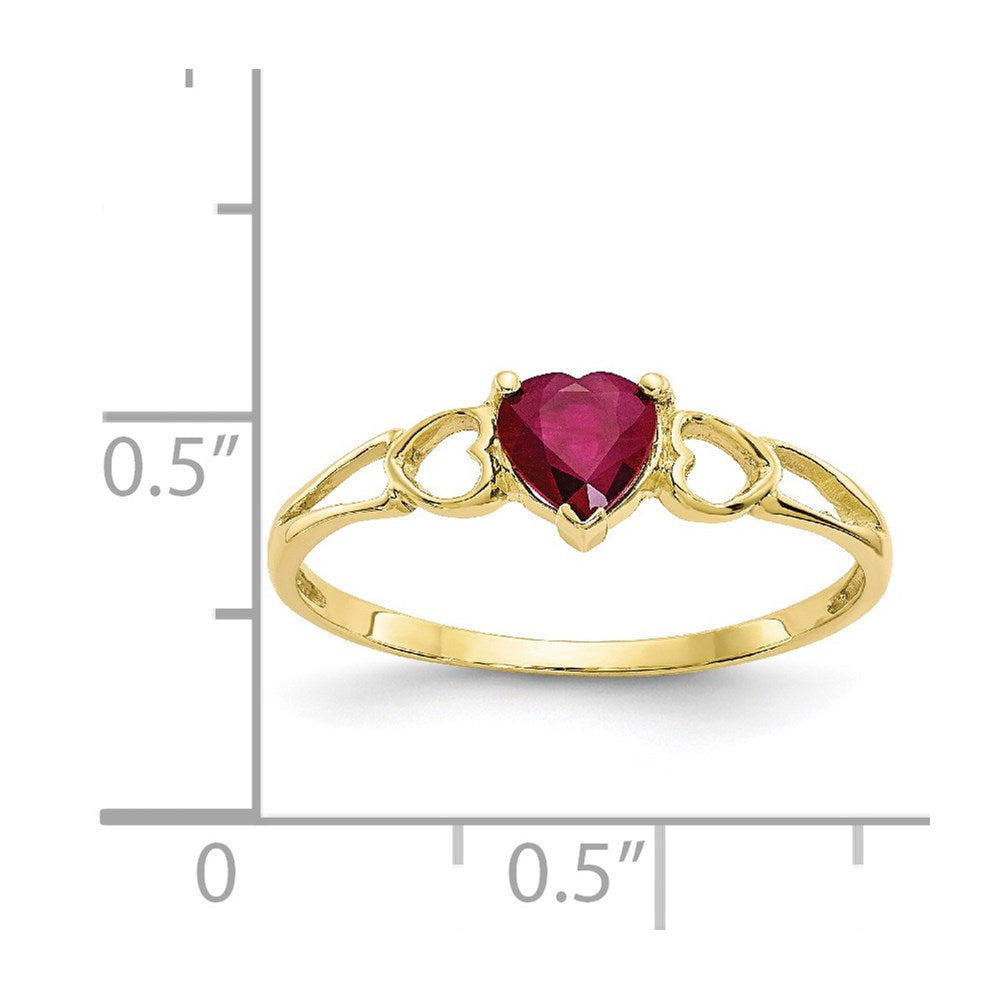 Genuine Birthstone Heart Ring — (07) July