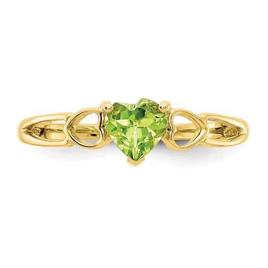Genuine Birthstone Heart Ring — (08) August