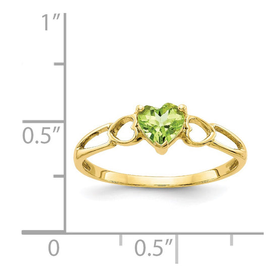 Genuine Birthstone Heart Ring — (08) August
