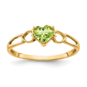 Genuine Birthstone Heart Ring — (08) August