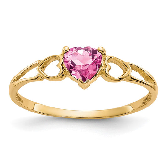 Genuine Birthstone Heart Ring — (10) October